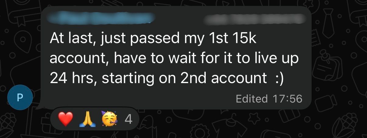 Trader: At last, just passed my 1st 15k account