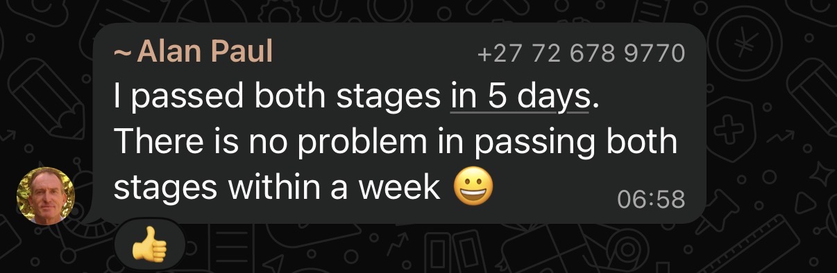 Alan Paul: I passed both stages in 5 days